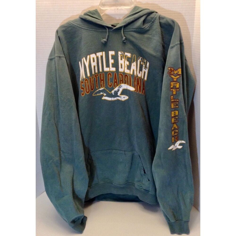 Vtg Wiseguy Y2K Sweatshirt Mn XL Green Hoodie Myrtle Beach Grunge Skater Street